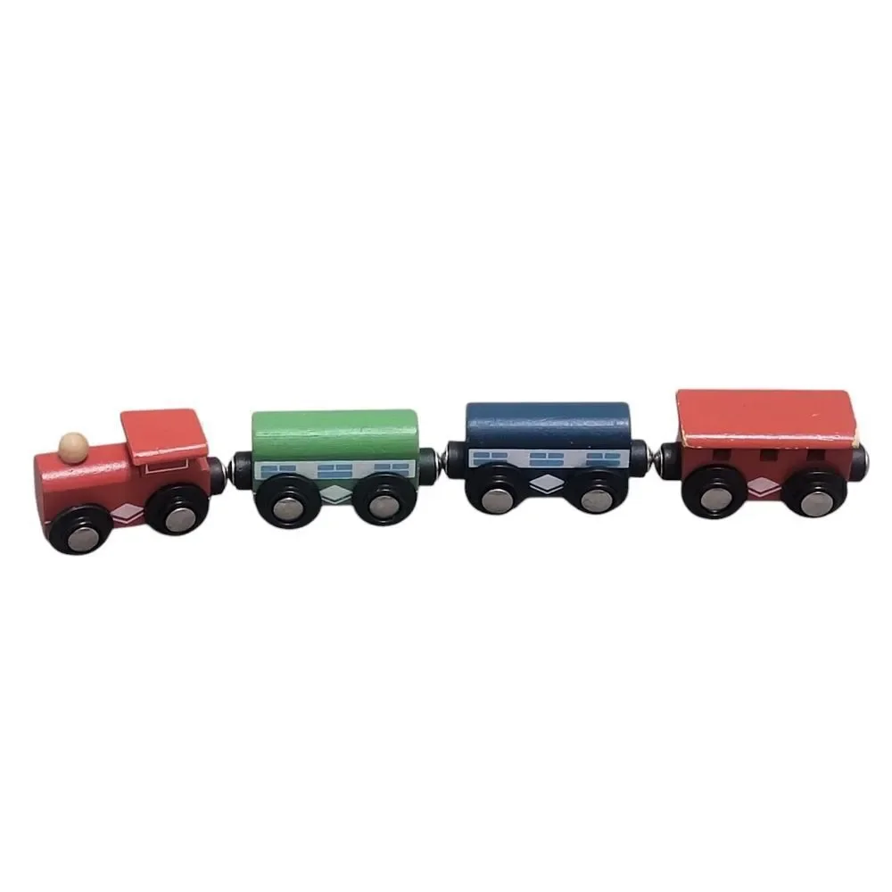 Wooden magnetic train and vehicles